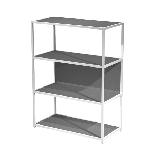 MD_101049 Libreria 4 ripiani Modular - 90 x 44 x 122 cm - struttura metal bianco - antracite - immagine 1