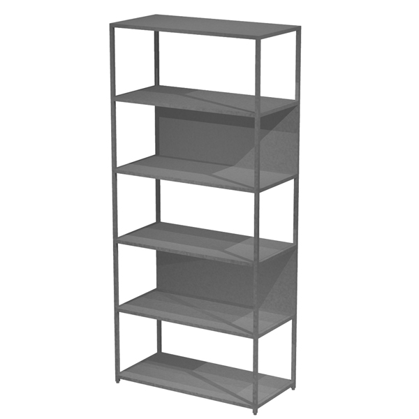 MD_101058 Libreria 6 ripiani Modular - 90 x 44 x 200 cm - struttura metal antracite - antracite - immagine 1