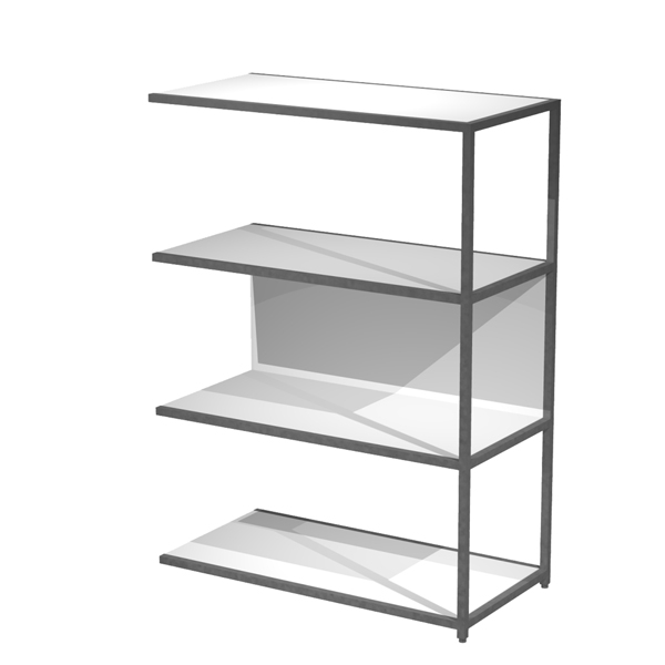 MD_101062 Modulo aggiuntivo per libreria Modular - 90 x 44 x 122 cm - struttura metal antracite - bianco - immagine 1