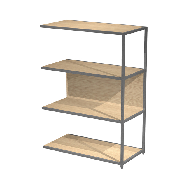 MD_101063 Modulo aggiuntivo per libreria Modular - 90 x 44 x 122 cm - struttura metal antracite - rovere - immagine 1