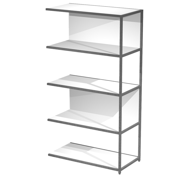 MD_101068 Modulo aggiuntivo per libreria Modular - 90 x 44 x 161 cm - struttura metal antracite - bianco - immagine 1