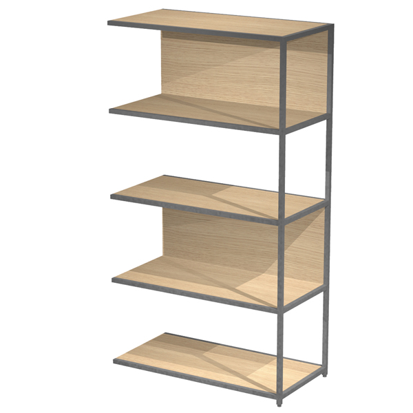 MD_101069 Modulo aggiuntivo per libreria Modular - 90 x 44 x 161 cm - struttura metal antracite - rovere - immagine 1