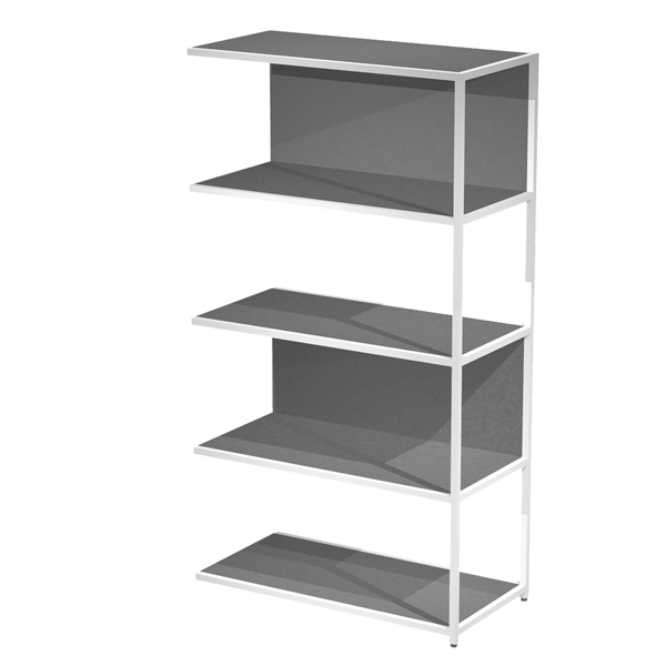 MD_101073 Modulo aggiuntivo per libreria Modular - 90 x 44 x 161 cm - struttura metal bianco - antracite - immagine 1