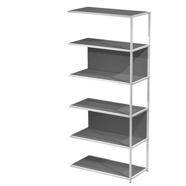 MD_101079 Modulo aggiuntivo per libreria Modular - 90 x 44 x 200 cm - struttura metal bianco - antracite - immagine 1