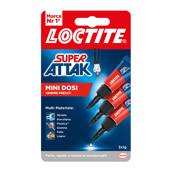 MD_101084 Colla Super Attak - 1 gr - trasparente - Loctite - conf. 3 pezzi - immagine 1