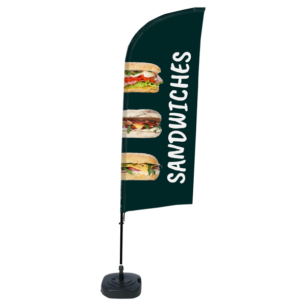 MD_101091 Bandiera a vela SANDWICH - con base riempibile - 89 x 240 cm - Studio T - immagine 1