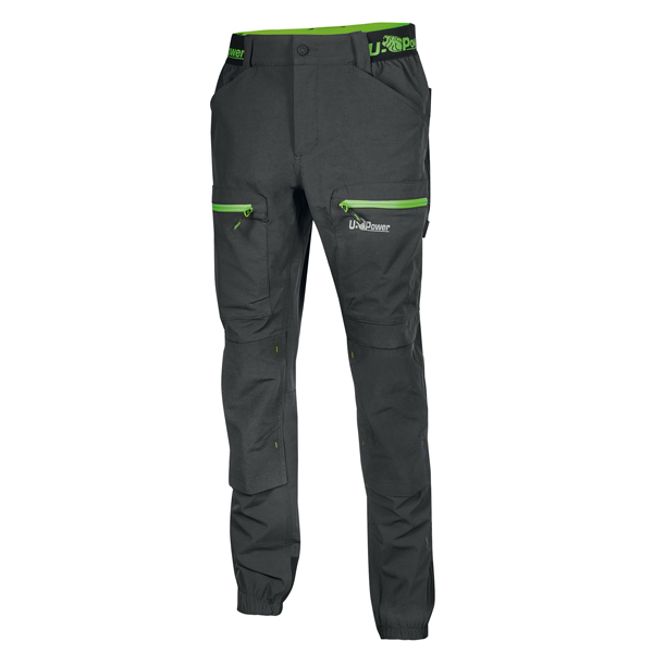 MD_101221 Pantalone da lavoro Horizon - taglia XL - nero/verde - U-Power - immagine 1