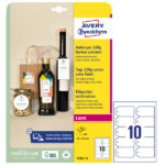 Cartellino stampabile - in cartoncino - con bordi tagliati lisci - laser - 90 x 50 mm - 10 cart/fg - 10 fogli - bianco - Avery