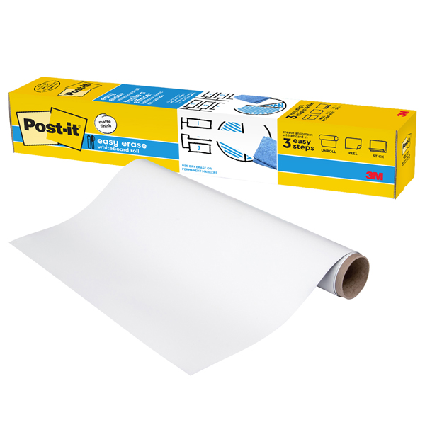 MD_101305 Lavagna cancellabile Easy Erase - in rotolo - 91,4 x 121,9 cm - bianco - Post-it - immagine 1