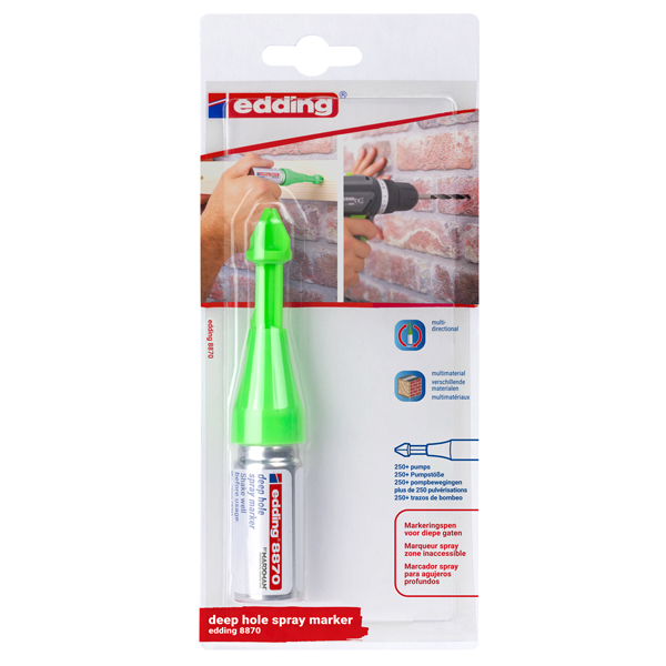 MD_101360 Marcatore a spray per fori profondi 8870 - verde fluo - Edding - immagine 1
