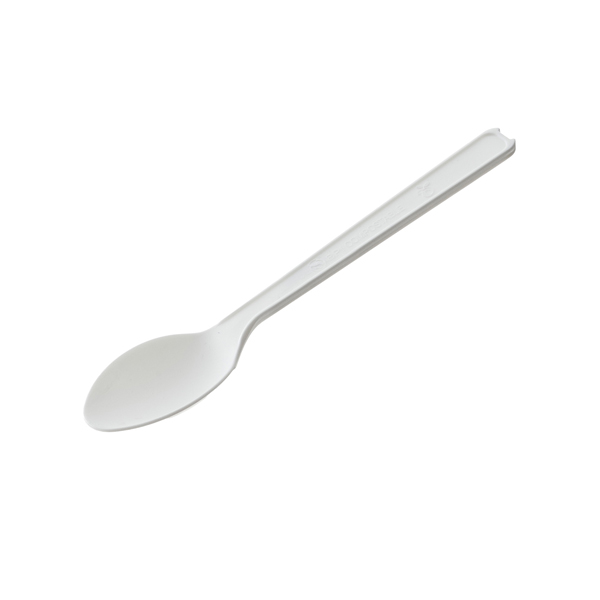MD_101412 Cucchiaino monouso in CPLA - 12,5 cm - bianco - Leone - conf. 50 pezzi - immagine 1