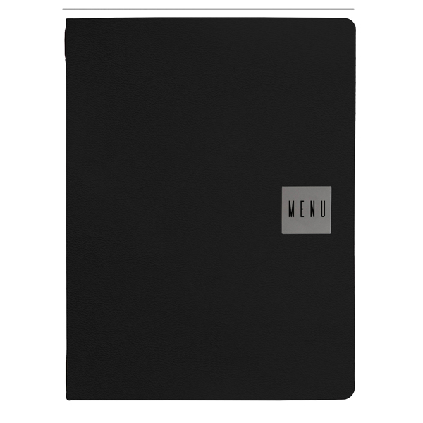 MD_101467 Portamenù Talk - 3 inserti doppi inclusi - A4 - 24,3 x 31,6 cm - nero - Stilcasa - immagine 1