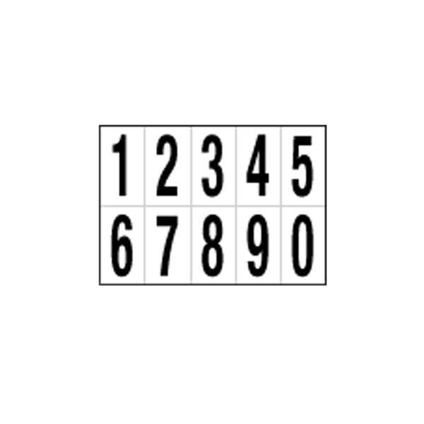 MD_101818 Numeri adesivi da 0 a 9 - in PVC - 56 x 99 mm - 10 et/fg - 1 foglio - nero/bianco - immagine 1