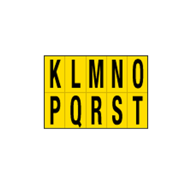 MD_101824 Lettere adesive da K a T - in PVC - 56 x 99 mm - 10 et/fg - 1 foglio - nero/giallo - immagine 1