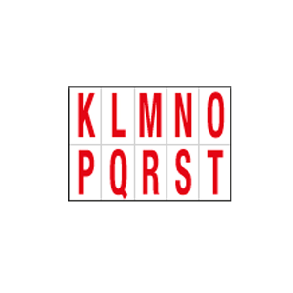 MD_101827 Lettere adesive da K a T - in PVC - 56 x 99 mm - 10 et/fg - 1 foglio - rosso/bianco - immagine 1