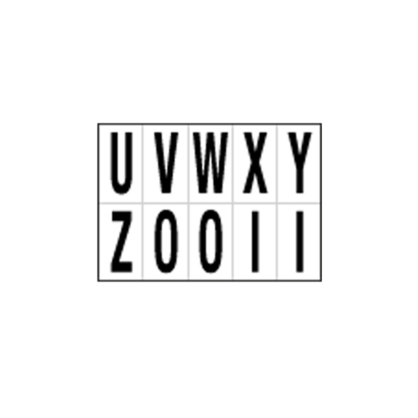 MD_101831 Lettere adesive da U a Z - in PVC - 56 x 99 mm - 10 et/fg - 1 foglio - nero/bianco - immagine 1