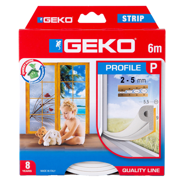 MD_101934 Guarnizione adesiva per isolamento STRIP - fessura 2-5 mm - 6 m - gomma - bianco - Geko - immagine 1