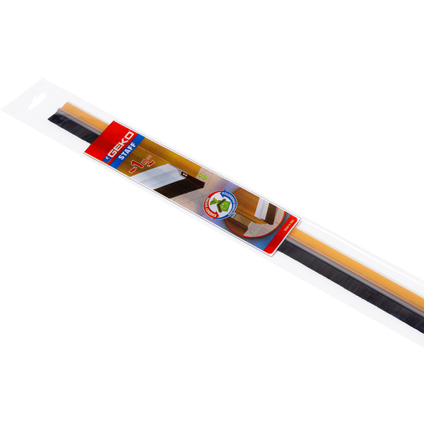 MD_101942 Paraspifferi per porte STAFF - con spazzola fissa - 100 cm - pvc rigido - trasparente - Geko - immagine 1