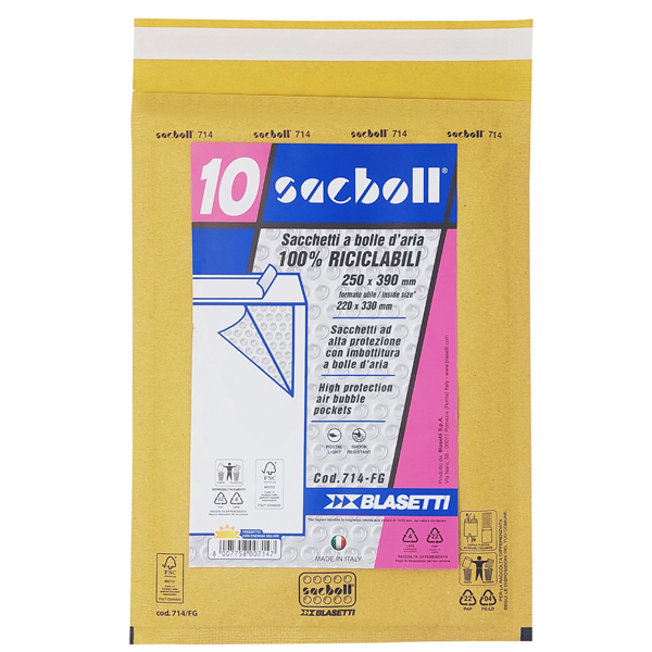 MD_101986 Busta imbottita Sacboll - FG (25 x 39 cm) - carta - avana - Blasetti - conf. 10 pezzi - immagine 1