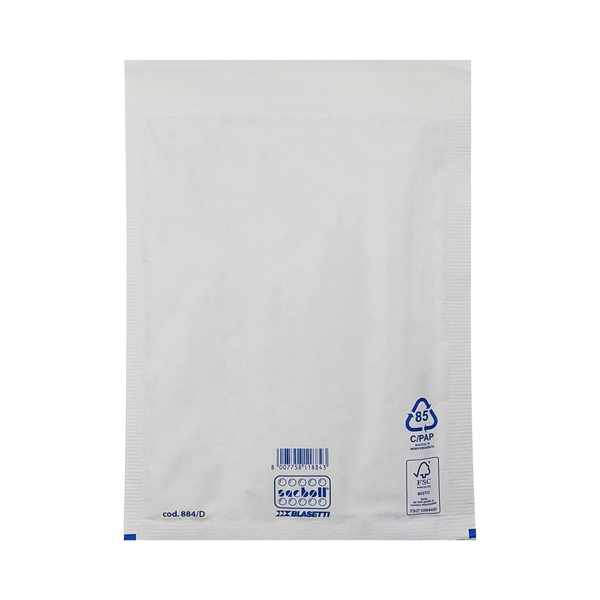 MD_101993 Busta imbottita Sacboll - D (20 X 32 cm) - carta - bianco - Blasetti - conf. 10 pezzi - immagine 1