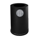 Contenitore tondo per raccolta differenziata - 1 scomparto - 100 L - nero - Stilcasa