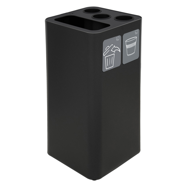 MD_102110 Contenitore per raccolta differenziata - con divisiorio bicchieri - 50 L - nero - Stilcasa - immagine 1
