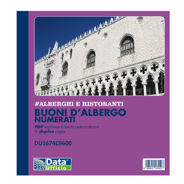 MD_102544 Blocco buoni d'albergo 960 tagliandi numerati - autoric. - 10 tagliandi/pag. - 21 x 19,5 cm - Data Ufficio - immagine 1