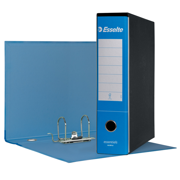 MD_102699 Registratore Essentials G75 - dorso 8 cm - protocollo 23 x 33 cm - azzurro - Esselte - immagine 1