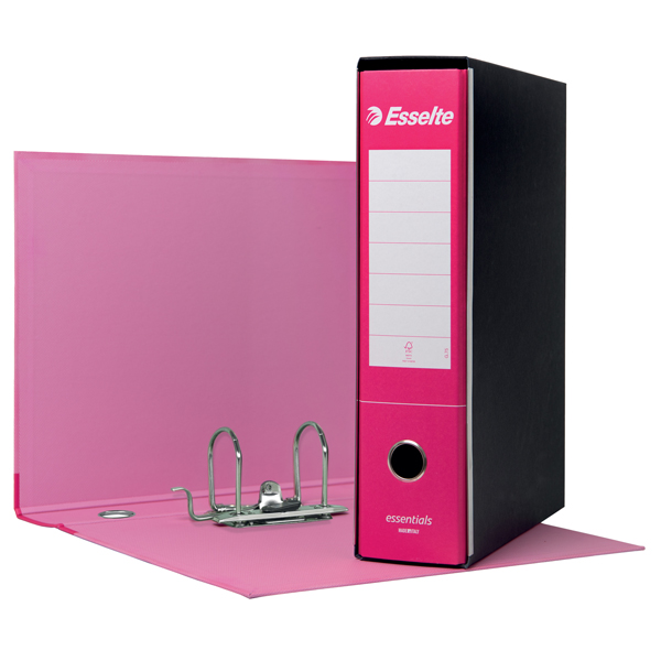 MD_102700 Registratore Essentials G75 - dorso 8 cm - protocollo 23 x 33 cm - fucsia - Esselte - immagine 1
