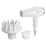 Asciugacapelli Gold Style - 2200 W - 21 x 9 x 26,4 cm - bianco/oro - Melchioni family