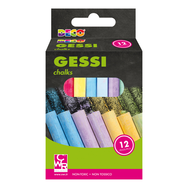 MD_103092 Gessetti tondi - ø 10 x 81 mm - colori assortiti - Deco - Scatola 12 gessetti tondi - immagine 1