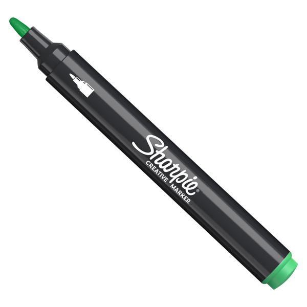 MD_103140 Marcatore acrilico - punta tonda - verde - Sharpie - immagine 1
