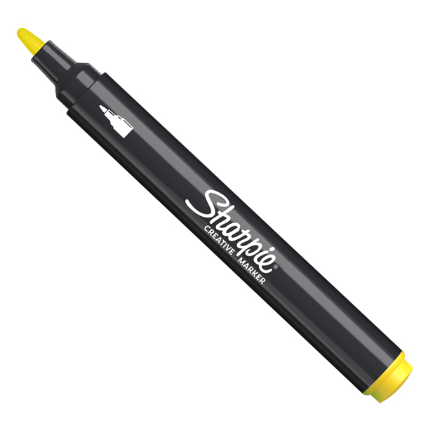 MD_103141 Marcatore acrilico - punta tonda - giallo - Sharpie - immagine 1