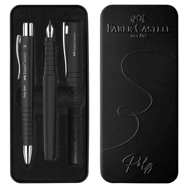 MD_103383 Set stilo B Poly Pen + sfera Poly Ball - punta 0,7 mm - fusto nero - Faber-Castell - immagine 1