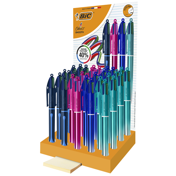 MD_103547 Penna 4 Colours Smooth - colori assortiti - Bic - expo 36 pezzi - immagine 1