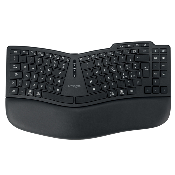 MD_103569 Tastiera Ergo wireless ricaricabile - KB675 EQ - nero - Kensington - immagine 1