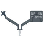 Braccio salvaspazio  - per 2 monitor & laptop - grigio scuro - Leitz