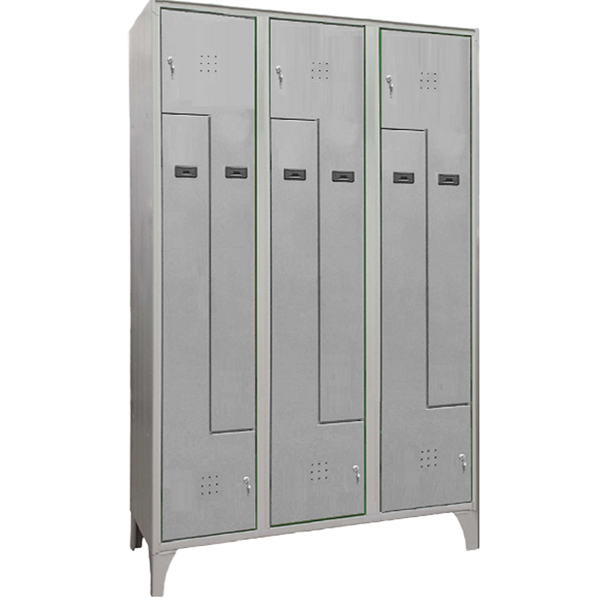 MD_103611 Armadio spogliatoio in metallo salvaspazio - a 6 ante a L - 120 x 50 x 195 cm - grigio - Fasma - immagine 1