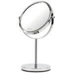 Specchio per trucco - con ingrandimento x3 - diametro specchio 15,5 cm - altezza 32 cm - grigio - Girmi