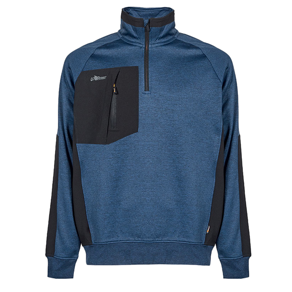 MD_103868 Felpa mezza zip Leeds - taglia XXL - blu - U-Power - immagine 1