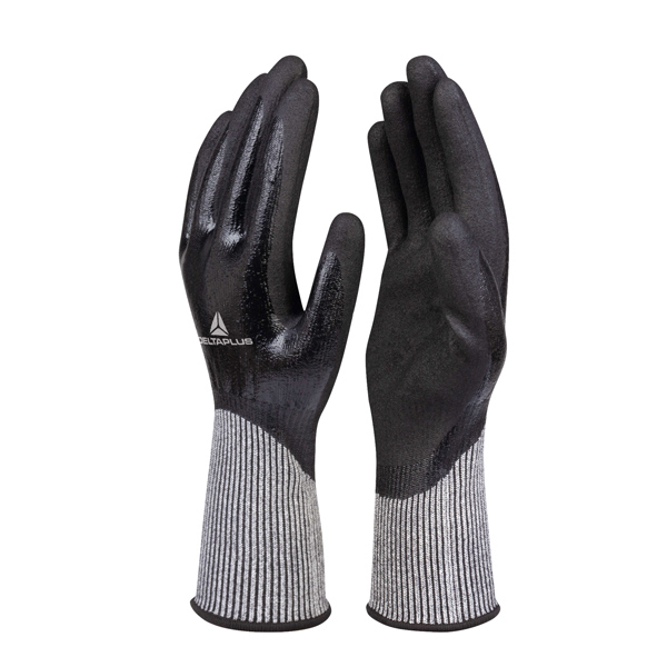 MD_103937 Guanti antitaglio Venicut B08 - maglia econocut - palmo in poliuretano - taglia 09 - grigio - Deltaplus - pack 3 paia - immagine 1
