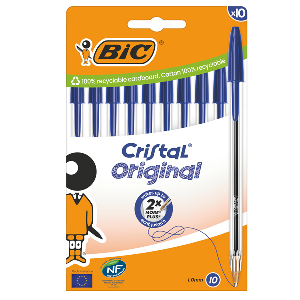 MD_103961 Penna a sfera Cristal - punta media 1,0mm - blu - Bic - conf. 10 pezzi - immagine 1