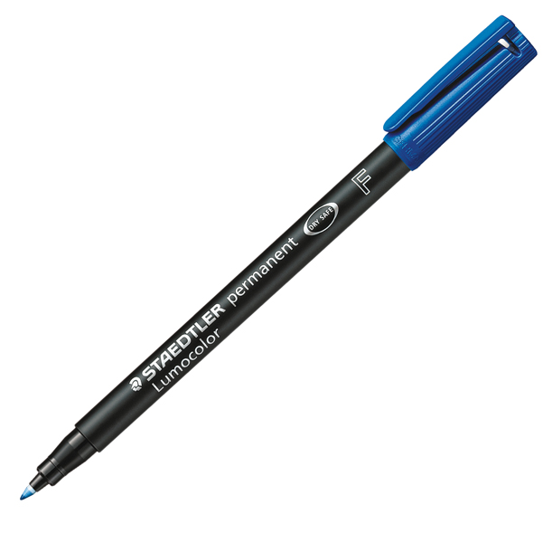 MD_25083 Pennarello Lumocolor Permanent 318 - punta 0,6 mm - blu - Staedtler - immagine 1