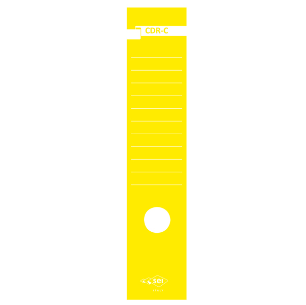 MD_25322 Copridorso CDR C - carta autoadesiva - 7 x 34,5 cm - giallo - Sei Rota - conf. 10 pezzi - immagine 1