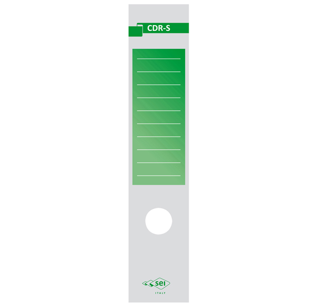 MD_25325 Copridorso CDR S - carta autoadesiva - 7 x 34,5 cm - verde - Sei Rota - conf. 10 pezzi - immagine 1
