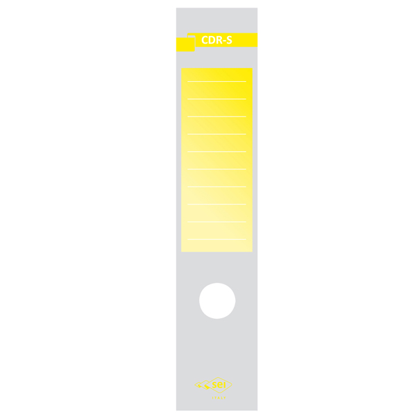 MD_25326 Copridorso CDR S - carta autoadesiva - 7 x 34,5 cm - giallo - Sei Rota - conf. 10 pezzi - immagine 1