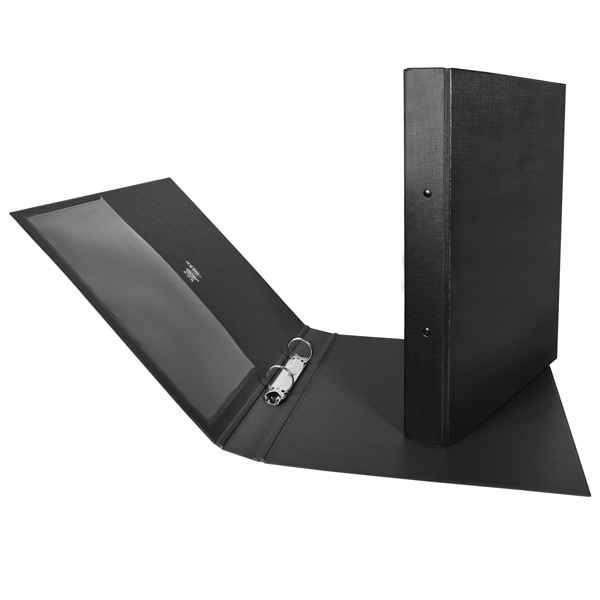 MD_25442 Raccoglitore Stelvio - 22 x 30 cm - 2 anelli a R 25 mm - dorso 3 cm - nero - Sei Rota - immagine 1