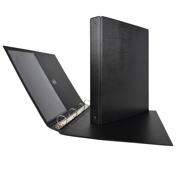 MD_25468 Raccoglitore Stelvio - 22 x 30 cm - 4 anelli a R 25 mm - dorso 3 cm - nero - Sei Rota - immagine 1