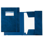 Cartella 3 lembi con elastico F - 25 x 35 cm - dorso 3 cm - Colpan - blu - Sei Rota