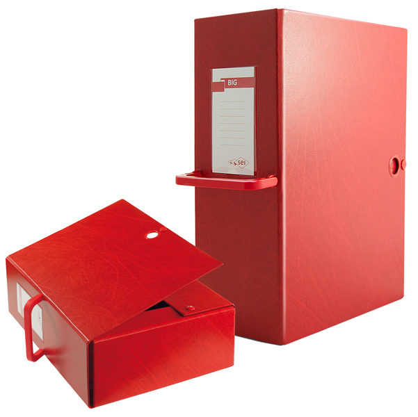 MD_25629 Scatola archivio Big 160 - con maniglia - dorso 16 cm - 25 x 35 cm - rosso - Sei Rota - immagine 1